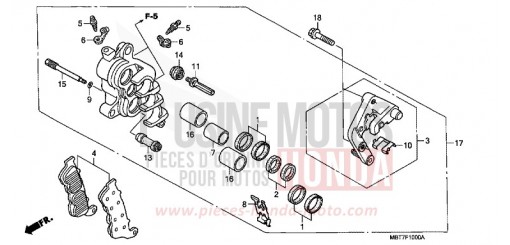 FRONT BRAKE CALIPER (R.) (XL1000V) XL1000V7 de 2007